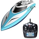 H102 Velocity Remote Control Boat for Pool &amp; Outdoor Use – RC Racing Boat with Remote Control; Force1 High-Speed Series RC Boats for Adults &amp; Kids + Bonus Battery (Limited Edition Blue)