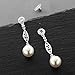 Mariell Vintage Wedding Pearl and CZ Dangle Bridal Earrings - Filigree Art Deco Gatsby Style Pearl Drops