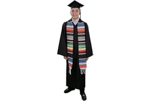 CLERKMANS Mexican Serape Stole - Unisex Handwoven Graduation Sarape Sash