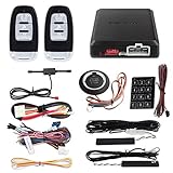 EASYGUARD EC002 Smart Key RFID PKE Car Alarm System Passive Keyless Entry Remote Engine Start Starter Push Start Button & Touch Password Entry Hopping Code