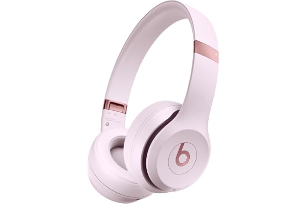 Beats Solo 4 - Wireless Bluetooth On-Ear Headphones, Apple & Android Compatible, Up to 50 Hours of Battery Life - Cloud Pink (Renewed)
