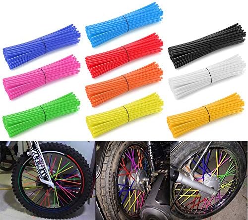 72 Pcs Motorcycle Spoke Skins Covers Coats For CRF50 CR80R CR85R CR125R CRF150R CRF150F CRF230F CRF230L CR250R CRF250R CRF250X CRF450R CRF450X XR250 XR400 CRF450RX CRF250RX Dirt Bike Red