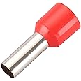Baomain AWG 8/10.0mm² Wire Copper Crimp Connector Insulated Ferrule Pin Cord End Terminal E10-12 Red Pack of 100
