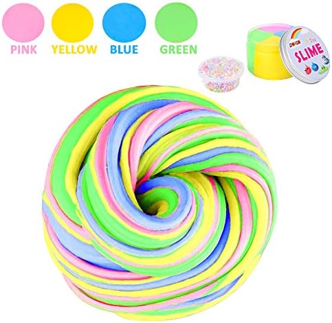 Fluffy Slime, Chiachi Fluffy Floam Slime Stress Relief Toy Scented Sludge Toys 4 Colors 7 Ounce Super Soft and Non-sticky ASTM Certified By Chiachi