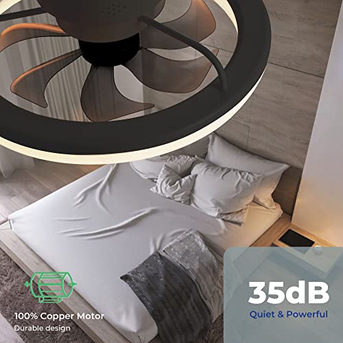CHANFOK 20'' Ceiling Fans with Lights, Low profile