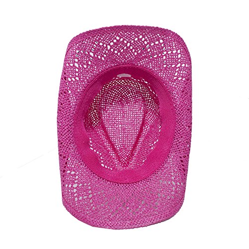 Vamuss Pink Straw Cowboy Hat for Women with Beaded Trim and Shapeable Brim Pricepulse