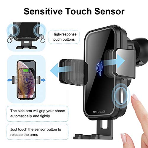 Arlrich Wireless Car Charger 10W Qi Fast Charging Auto-Clamping Car Air Vent Mount Office Phone Desk Phone Stand Holder Charging Pad Compatible iPhone 11 Pro Max Xs Xr X 8 Plus Samsung Galaxy Note 10