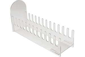 FABULETTA Acrylic card display stand featuring 12 slots for greeting cards and postcards, portable design with construction f