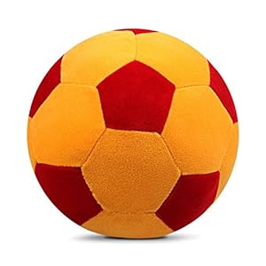 Babique Stuffed Soft Toy Plush Ball for Kids Birthday 16cm (Yellow-Red)