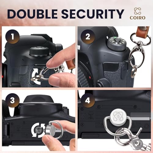 C Coiro Dual Camera Harness for Photographers, Double Adjustable Leather Strap DSLR/SLR, Dual Shoulder Harness