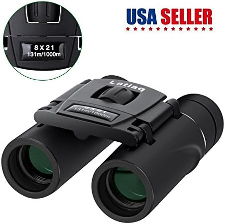 Binoculars Mini Lightweight Binoculars Pocket Binoculars Foldable full optical glass For Opera Concert, Travel, Hiking, Bird Watching, observing outdoor scenery,hunting,climbing (Black)