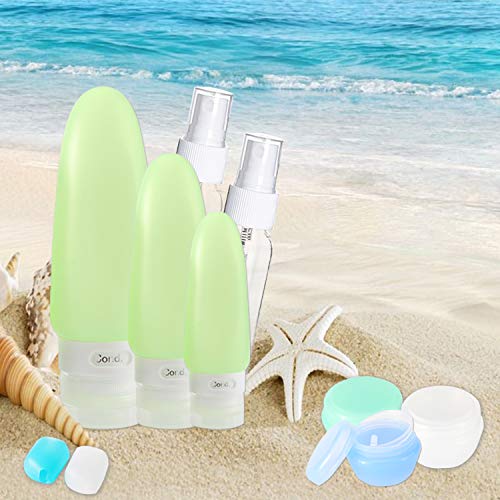 13 Pcs BPA Free Silicone Travel Bottle Set,TSA Approved Food-grade Silicone Bottle Container Spray Bottles Cream Jars FDA Approved for Shampoo Leak-proof Cosmetic Toiletry Travel Containers with Tag