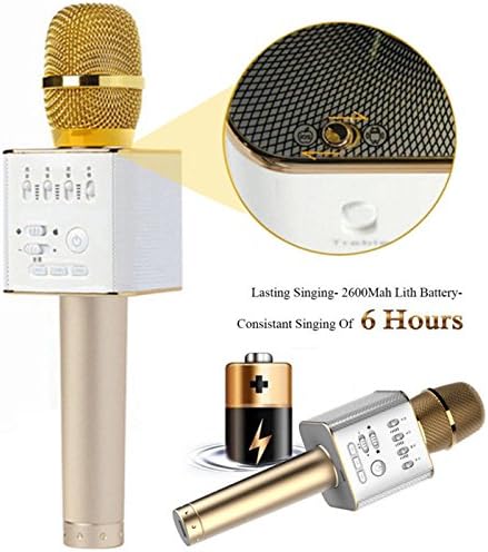 U.S. - NorthLogic Wireless Q9 Karaoke Microphone, Portable Handheld Bluetooth Condenser Microphone and Speaker for for iPhone/iPad/iPod/ Samsung Sony HTC LG Smartphones (Gold)