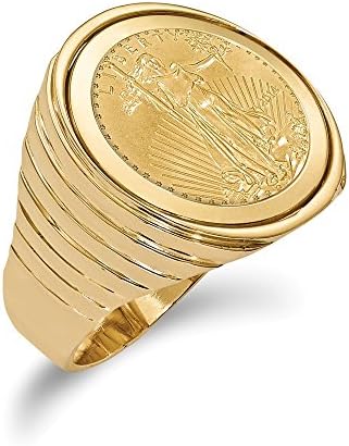 14k Yellow Gold 1/10 Ounce American Eagle Coin Ring