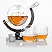Atterstone Globe Whiskey Decanter Set, 850-ml Gift Set with Globe Glasses, 9 Whiskey Stones and Stainless Steel Funnel