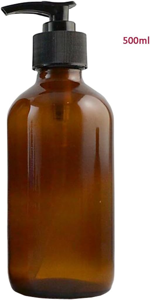 1PCS Braun Leere Nachfüllbare Bernstein Glas Pumpe Flaschen mit