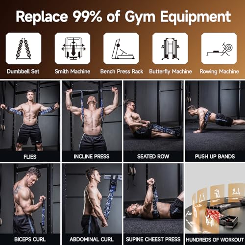 INNSTAR Adjustable Bench Press Device,Push up Resistance Bands for Home Gym Exercise,Fitness Workout,Travel Training