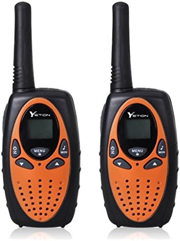 YETION Walkie Talkies 2 Pack Long Range Distance 2 Way Radio 22 Channel UHF Built-in Microphone Walkies Talky For Kids(Orange)