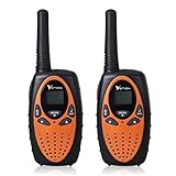YETION Walkie Talkies 2 Pack Long Range Distance 2 Way Radio 22 Channel UHF Built-in Microphone Walkies Talky for Kids(Orange)