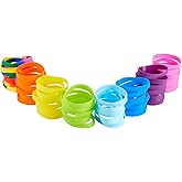 BLUE PANDA Silicone Wristbands - 48 Pack, 8 Colors, 8.1 In Circumference - Team Color Wristbands - Stretchy Colored Silicone Bands for Sports Events
