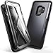 YOUMAKER Galaxy S9 Case, Metallic Black with Built-in Screen Protector Heavy Duty Protection Shockproof Slim Fit Full Body Case Cover for Samsung Galaxy S9 5.8 inch - Black/Black