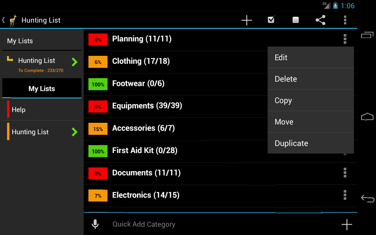 Hunting Trip ChecklistAmazon.deAppstore for Android
