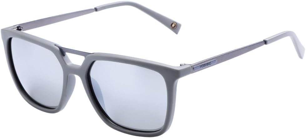 Hoishing Hot Retro Square Polarized Sunglasses Plastic Frame with Metal Temple For Women/Men