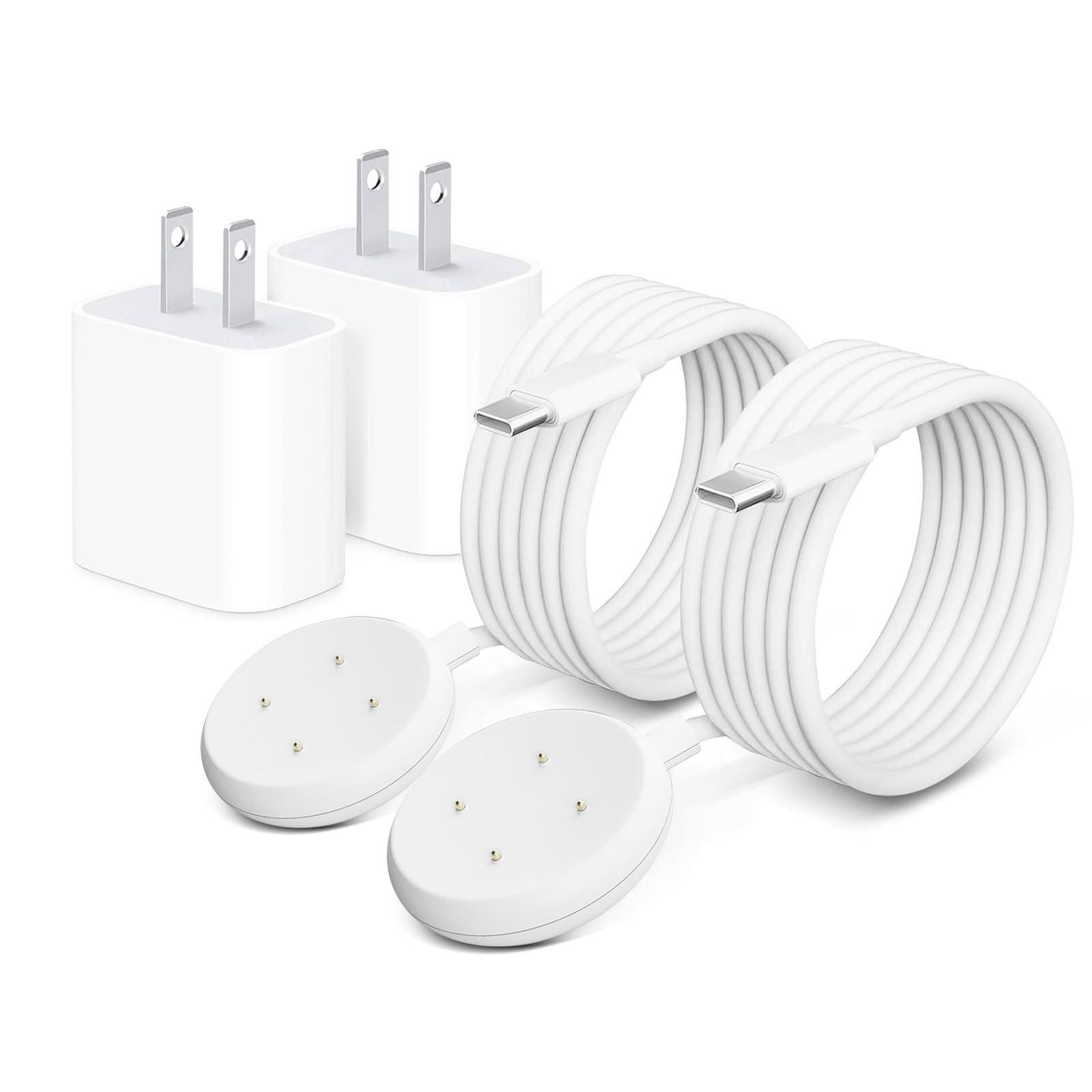 Photo 1 of 2 Pack Wall Fast Charger for Google Pixel Watch 3, Google Pixel 2 Smart Watch Charger Replacement Charging Cord Adapter Magnetic Google Pixel Smartwatch USB-C Fast Charging Cable Accessories White