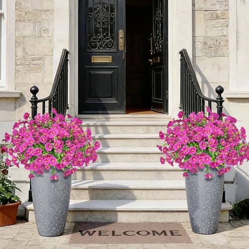 TINA Artificial Flowers Like Real 9 Bundles Artificial Flowers Balcony Plants Outdoor Weatherproof Fake Bouquet UV-Resistant Spring Decoration Fake Flowers Decoration Spring for Indoor Outdoor Balcony