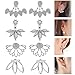 JieyueJewelry 4 Pairs Lotus Flower Earrings Stud Jacket Earrings Simple Chic Earrings Back Cuffs Stud Earring sets for Women Girls(Silver)