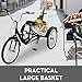 Happybuy 24 Inch Adult Tricycles Series 7 Speed 3 Wheel Bikes for Adult Tricycle Trike Cruise Bike Large Size Basket for Recreation, Shopping,Exercise Men’s Women’s Bike (Black1)thumb 1