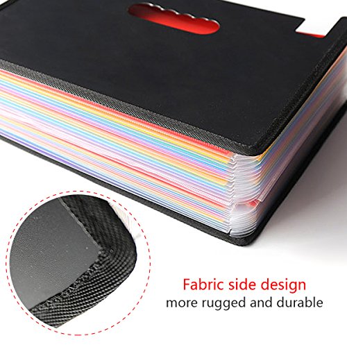 HJSMing 24 Pocket Large Capacity Expandable Plastic Folders/Multicolor Folders/A4 Accordion File Manager/Business Folders Organizer Office File Organizer Bag - Thumbnail 3