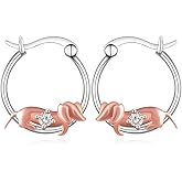 Dachshund Earrings 925 Sterling Silver Dachshund Birthstone Earrings Wiener Dog Birthstone Jewelry Dachshund Gifts for Women Dog Lovers