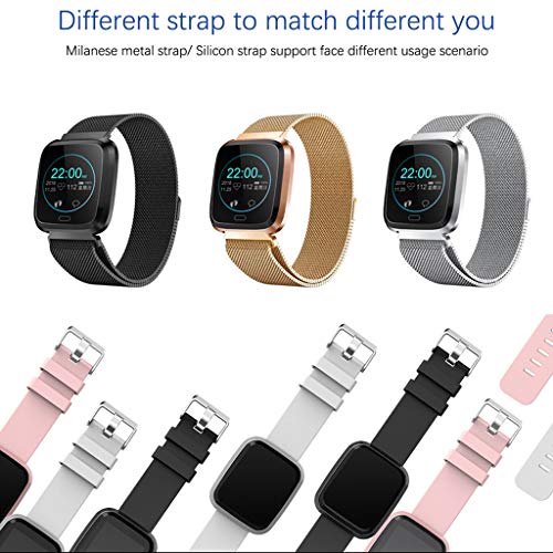 Sunward L18 Bluetooth Smart Watch Heart Rate Monitor Companion Watch for iOS Android, Fitness Tracker Activity Trackers Waterproof Step Calorie Counter Pedometer Band for iOS Android (F)