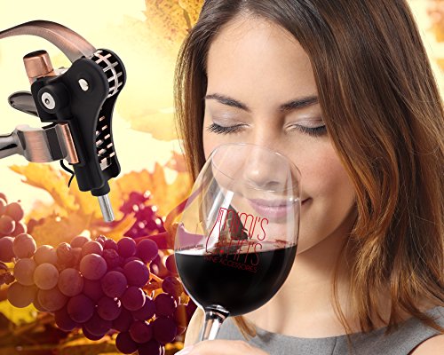 Best Wine Bottle Opener Corkscrew Set With Foil Cutter and Extra Screwpull, Unique Gifts For Mom, Women, Men, Her, Him, Anniversary, Birthday, Christmas, Couples