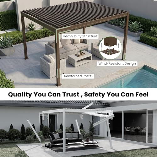Domi Outdoor Living Louvered Pergola 10x12 Review: Adjustable Metal Patio Cover image 26