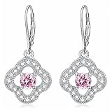 POPLYKE Flower Earrings Sterling Silver Women Dangle Drop Earrings Leverback