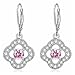 POPLYKE Flower Earrings Sterling Silver Women Dangle Drop Earrings Leverback