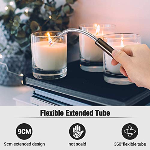 Electric Lighter, Candle Lighter Arc Coil Flameless Lighter Windproof