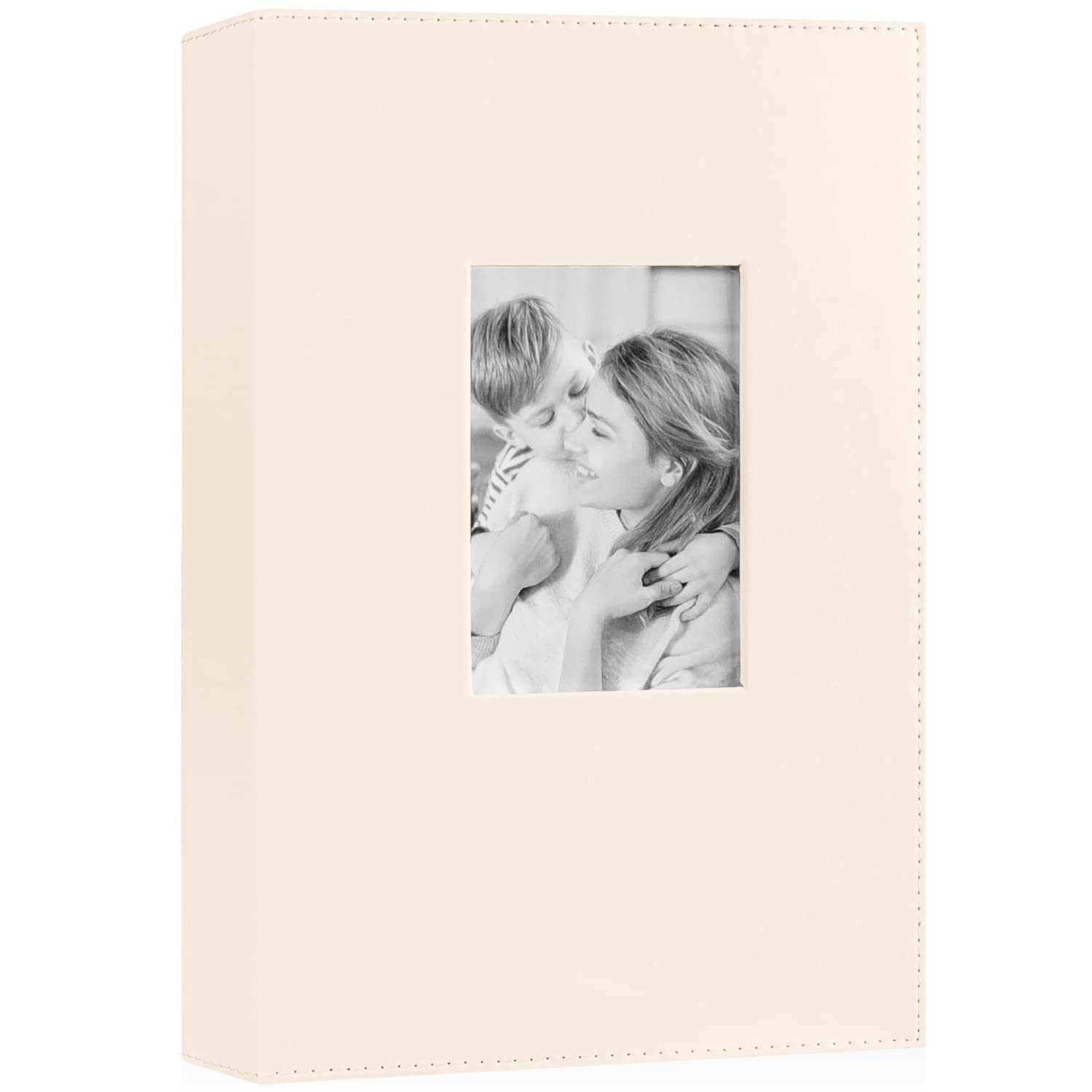 Benjia Photo Album 300 Pockets 6x4 Photos, Extra Large Size Leather Cover Slip in Wedding Family Photo Albums that Holds 300 6x4" / 10x15cm Photos Pictures Beige