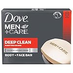 Dove Men+Care Body and Face Bar, Deep Clean 4 oz, 8 Bar