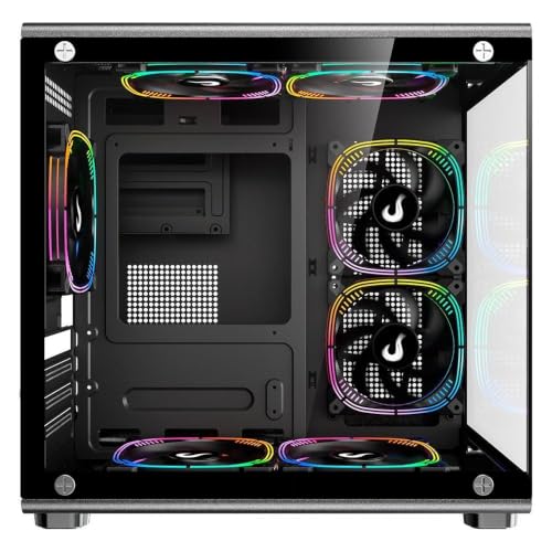 Gabinete Gamer Rise Mode Galaxy Glass X Mini, M-ATX, Lateral e Frontal em Vidro Temperado, Preto - RM-GA-GGXN-FB