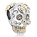 Fit Pandora Charms Silver Plated Skull Cross Silver Plated Dia De Los Muertos