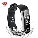 Damusy Fitness Tracker, Bluetooth Watch Activity Tracker Smart Band with Heart Rate Monitor,Waterproof Bracelet Pedometer Wristband with Calorie Counter, Call/SMS Remind for Android and iOS (Black)