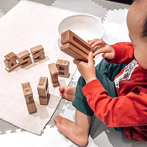 MerryHeart Wooden Montessori Number Blocks, Large 110 Numbers Stacking