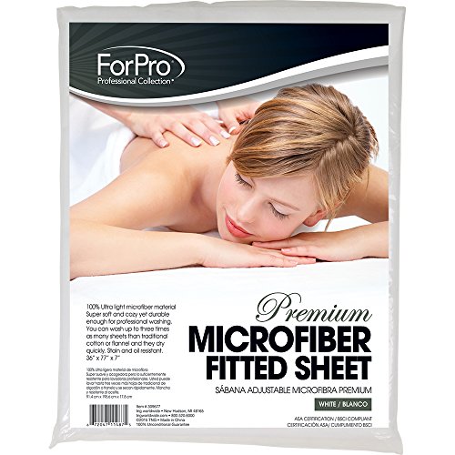 ForPro Premium Microfiber Fitted Sheet White