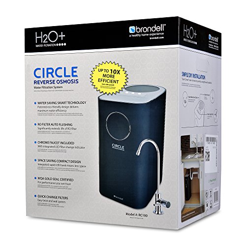Brondell Circle Reverse Osmosis System, Under Sink, Black 4 Stage RO