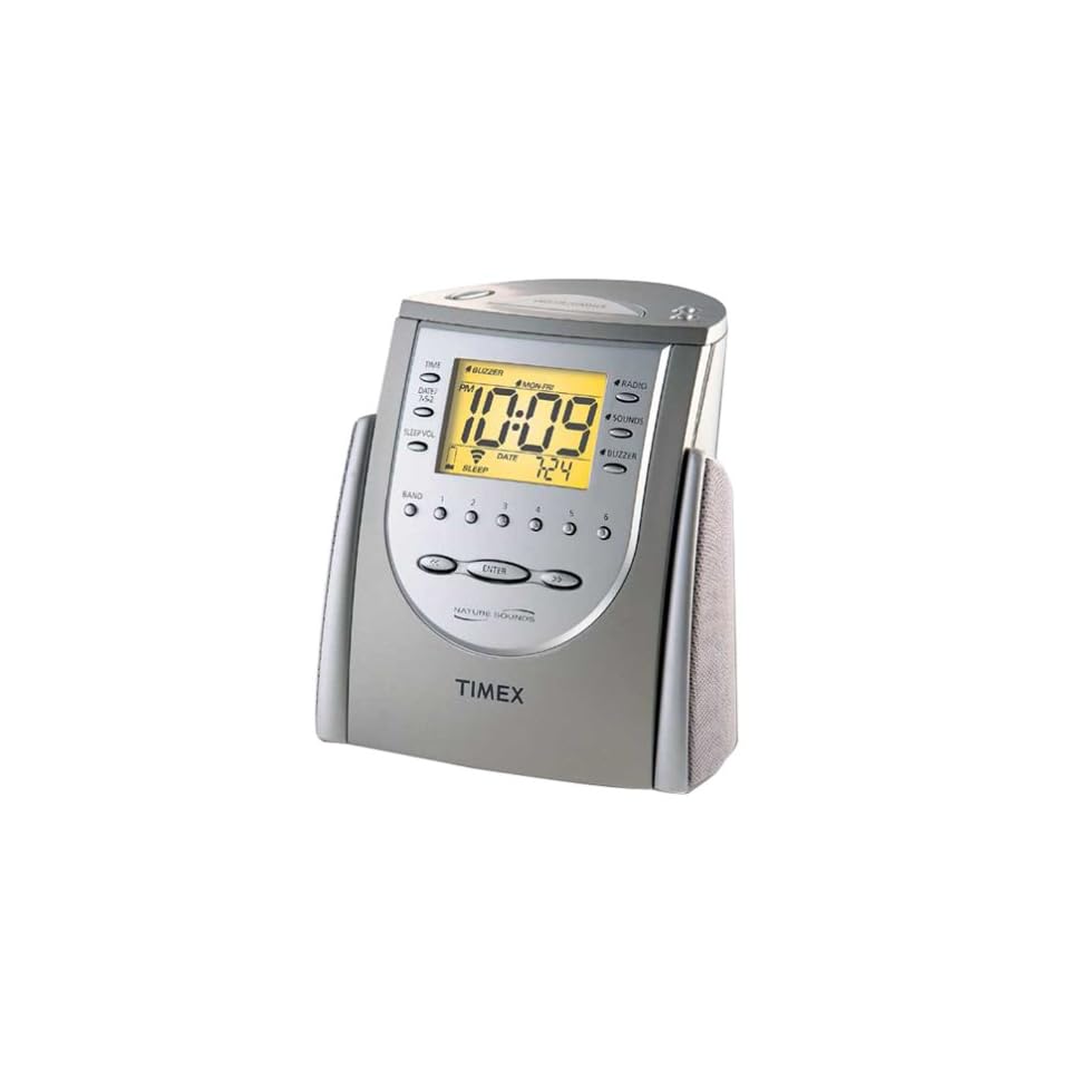 Timex T309T Alarm Clock Radio with Nature Sounds (Titanium