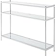 Convenience Concepts Royal Crest Console Table, Chrome / Glass