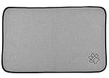SINLAND Microfiber Pet Bowl Mat Dish Drying Mat with Anti-Skid Backing 14.2Inch x 24Inch Grey